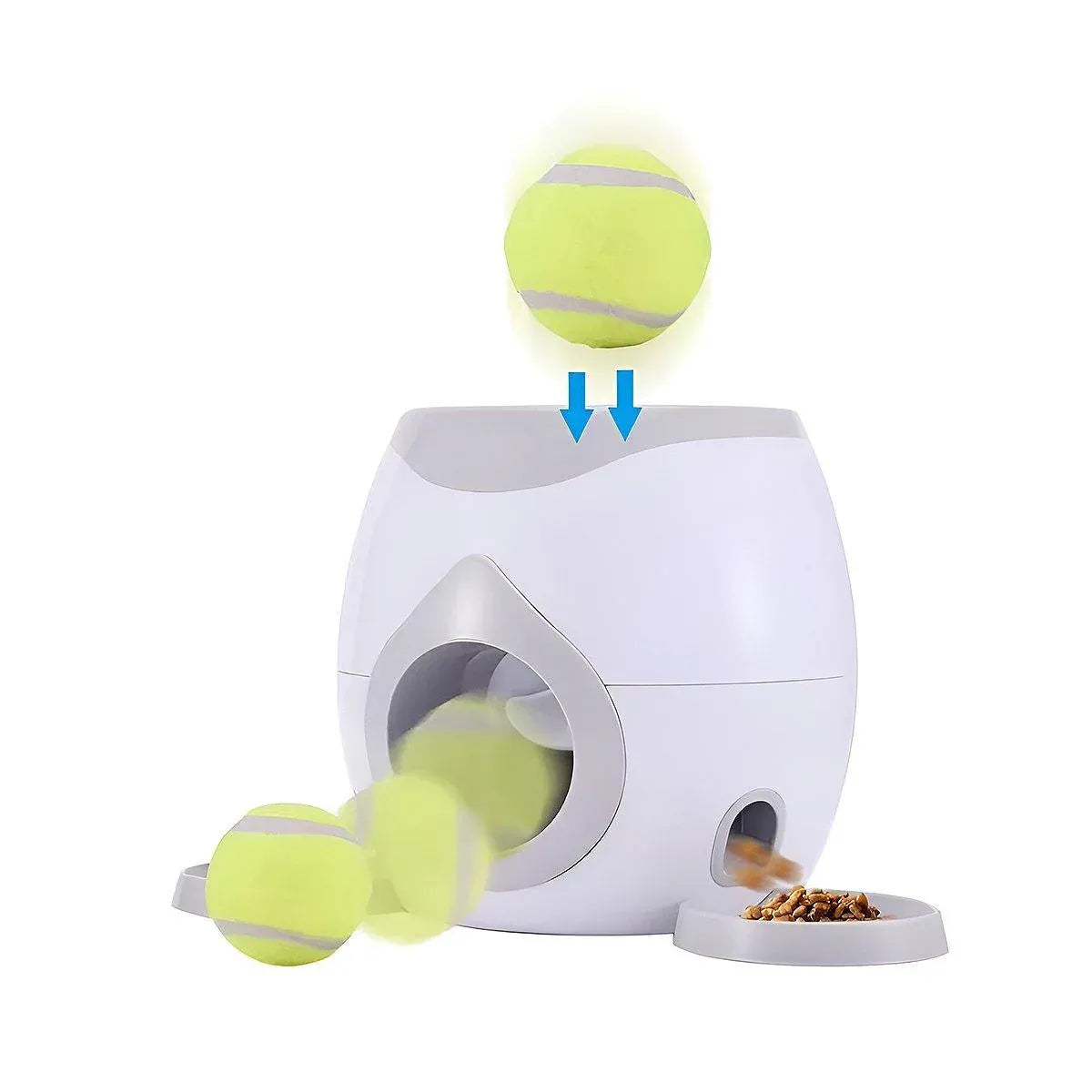 Interactive Dog Toy Tennis Feeder Machine for Training and Treat Rewards - Grey V528-PITCHING-MACHINE-GREY-594879