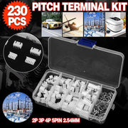 230PCS/Box XH 2.54 2p 3p 4p 5pin 2.54mm Pitch Terminal Kit JST Connector C3 V528-PITCHTERMINAL-230PCS-19847