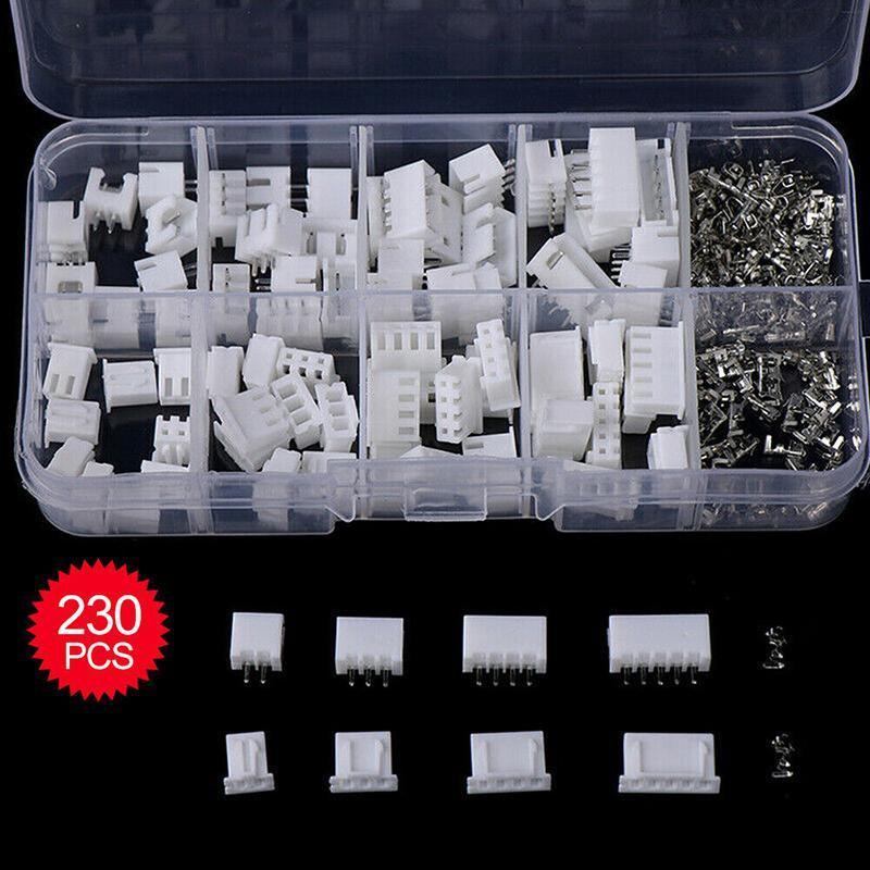 230PCS/Box XH 2.54 2p 3p 4p 5pin 2.54mm Pitch Terminal Kit JST Connector C3 V528-PITCHTERMINAL-230PCS-19847