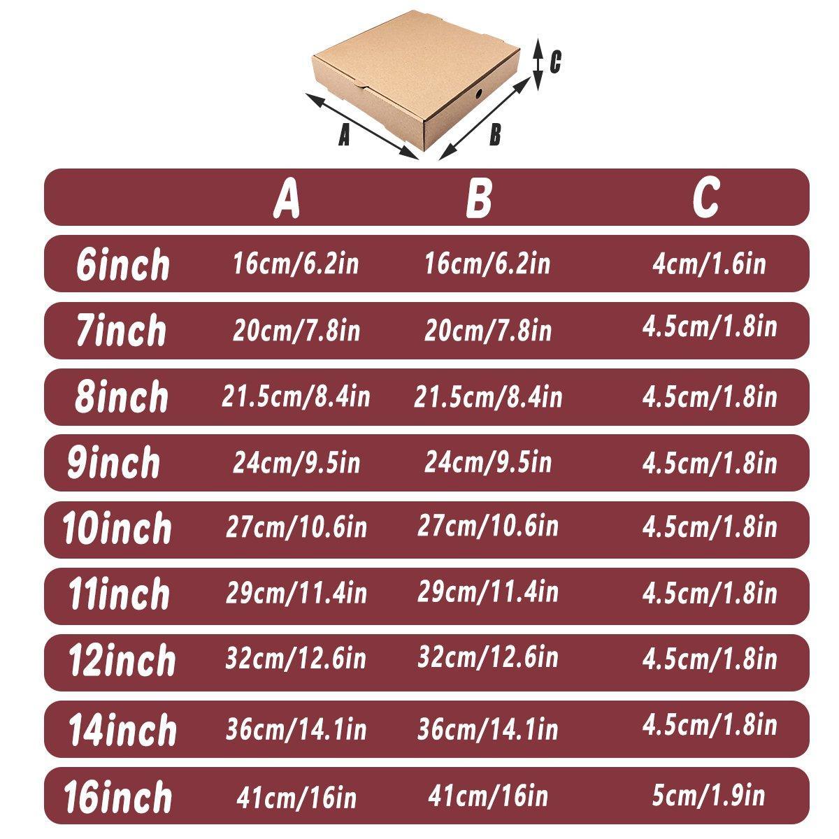 25pcs Break Resistant Pizza Boxes for Cooking Takeout and Food Delivery Needs - 16inch