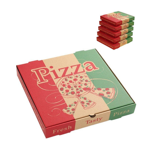 50pcs Pizza Packing Boxes Folding Box Durable Food Storage Containers Colourful - 8inch V528-PIZZA-BOX-50PCS-8INCHES-997256