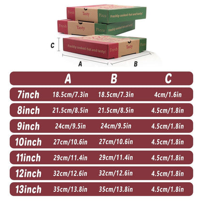 50pcs Pizza Packing Boxes Folding Box Durable Food Storage Containers Colourful - 8inch V528-PIZZA-BOX-50PCS-8INCHES-997256