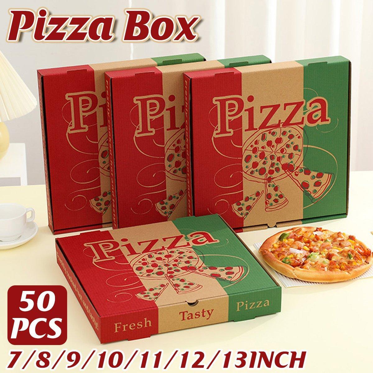 50pcs Pizza Packing Boxes Folding Box Durable Food Storage Containers Colourful - 9inch V528-PIZZA-BOX-50PCS-9INCHES-229215