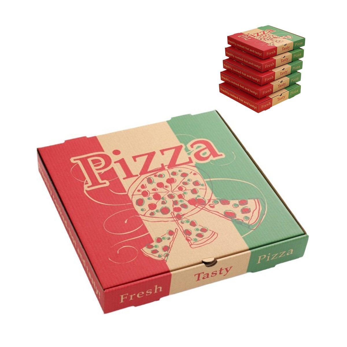 50pcs Pizza Packing Boxes Folding Box Durable Food Storage Containers Colourful - 9inch V528-PIZZA-BOX-50PCS-9INCHES-229215