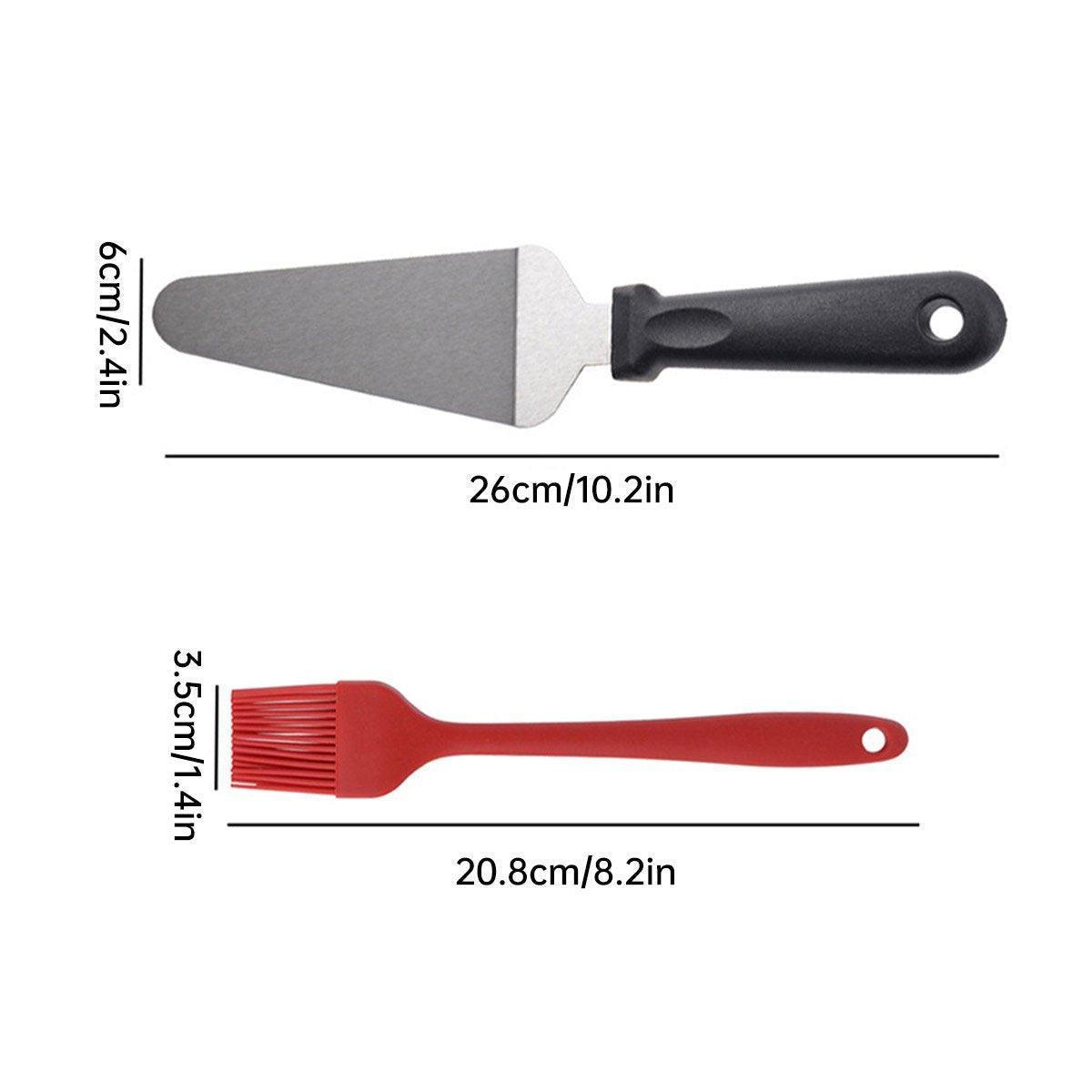 Aluminum Pizza Shovel 12Inch Pizza Transfer Tool with Pizza Cutter and Wheel Set V528-PIZZA-MAN-4PCS-207707