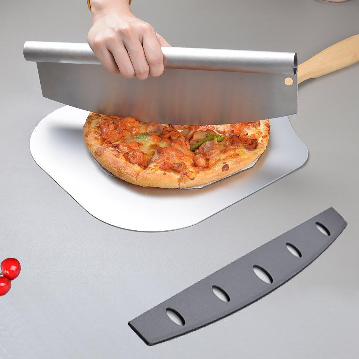Aluminum Pizza Shovel 12Inch Pizza Transfer Tool with Pizza Cutter and Wheel Set V528-PIZZA-MAN-4PCS-207707