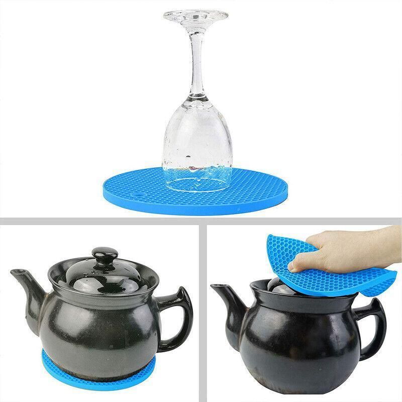 2Pcs Silicone Pot Holder Trivet Mat Hot Pads Non-Slip Heat Resistant Bpa Free V528-PLACEMAT-GREEN-70891
