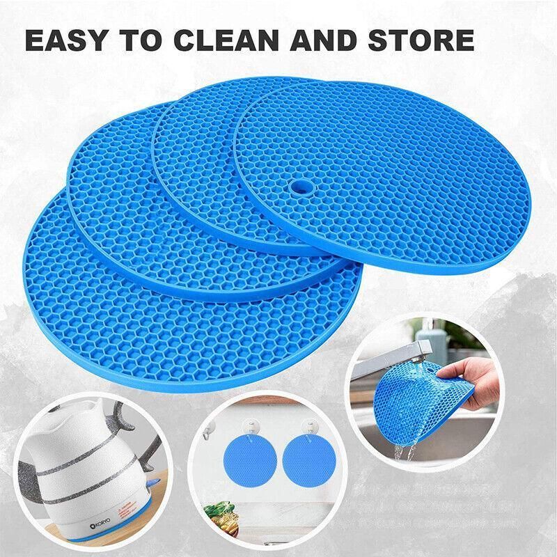 2Pcs Silicone Pot Holder Trivet Mat Hot Pads Non-Slip Heat Resistant Bpa Free V528-PLACEMAT-GREEN-70891