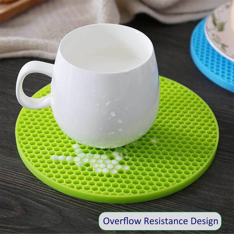 2Pcs Silicone Pot Holder Trivet Mat Hot Pads Non-Slip Heat Resistant Bpa Free V528-PLACEMAT-GREEN-70891