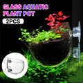 Aquarium Plant Cup for Breeding and Aquascaping Glass Water Plant Holder V528-PLANT-CUP-2PCS-576970