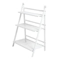 Balcony Plant Stand 3-Layer Wooden Flower Pot Corner Stand White Log Foldable - White V528-PLANT-STAND-3-WHITE-136985