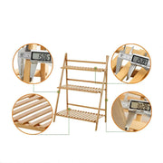 Balcony Plant Stand 3-Layer Wooden Flower Pot Corner Stand White Log Foldable - White V528-PLANT-STAND-3-WHITE-136985