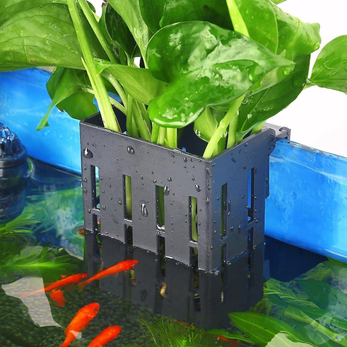 Hydroponic Plant Storage Rack Fish Tank Decoration Square Aquarium Basket Holder - Black V528-PLANT-STAND-B-3PCS-319730
