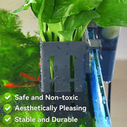 Hydroponic Plant Storage Rack Fish Tank Decoration Square Aquarium Basket Holder - White V528-PLANT-STAND-W-3PCS-173577
