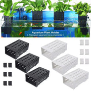 Hydroponic Plant Storage Rack Fish Tank Decoration Square Aquarium Basket Holder - White V528-PLANT-STAND-W-3PCS-173577