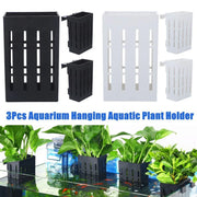 Hydroponic Plant Storage Rack Fish Tank Decoration Square Aquarium Basket Holder - White V528-PLANT-STAND-W-3PCS-173577