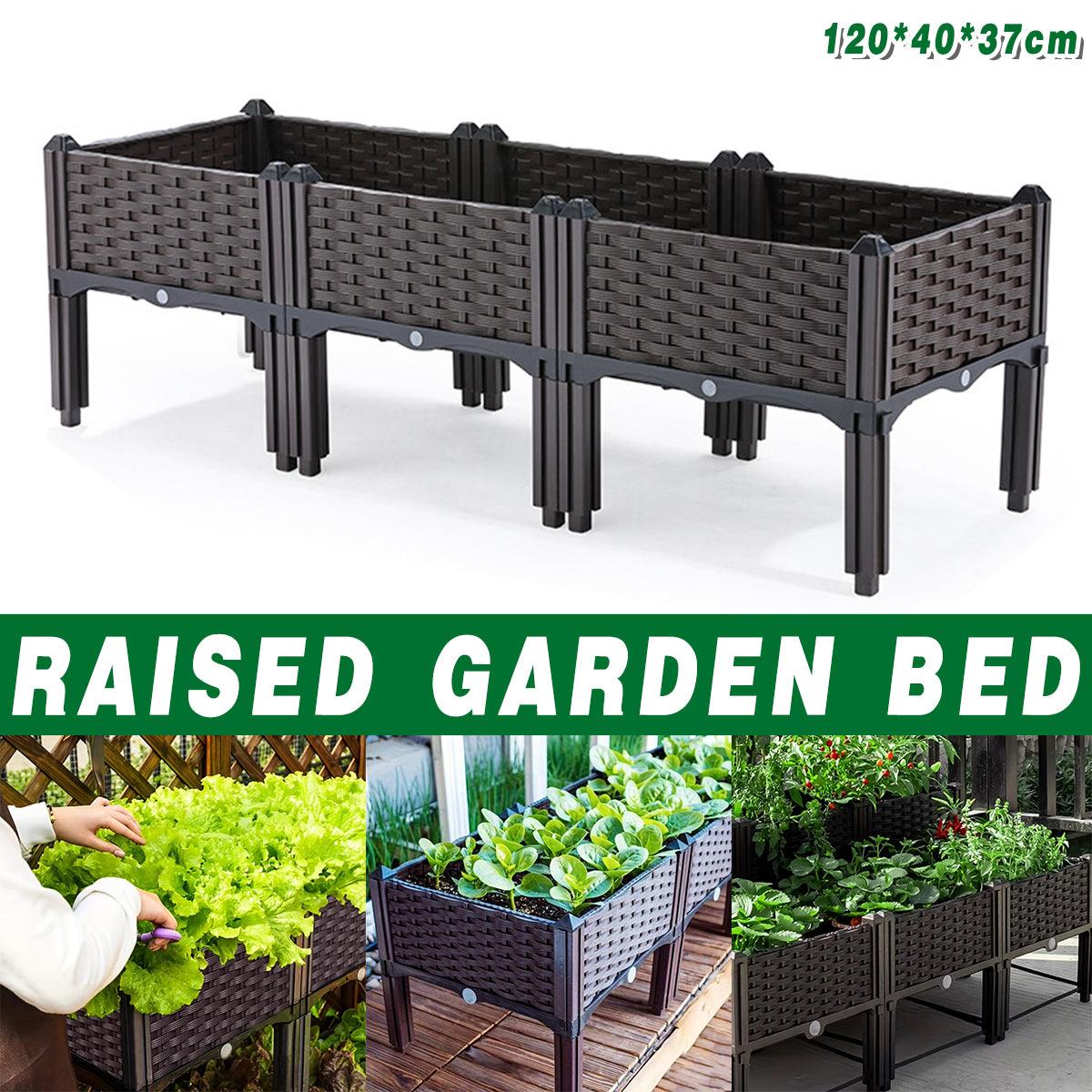 Outdoor Rectangular Balcony Vegetable Planter Box Garden Flower Planting V528-PLANTER-120-40-37CM-556359