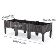 Outdoor Rectangular Balcony Vegetable Planter Box Garden Flower Planting V528-PLANTER-120-40-37CM-556359