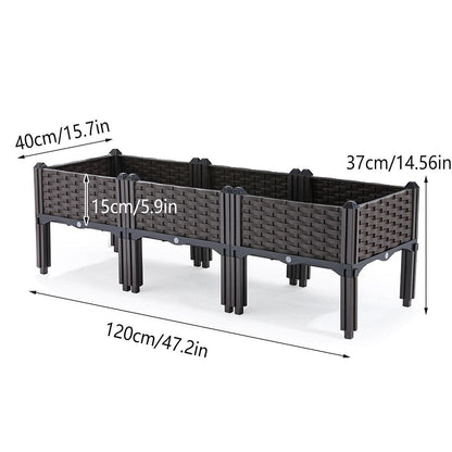 Outdoor Rectangular Balcony Vegetable Planter Box Garden Flower Planting V528-PLANTER-120-40-37CM-556359