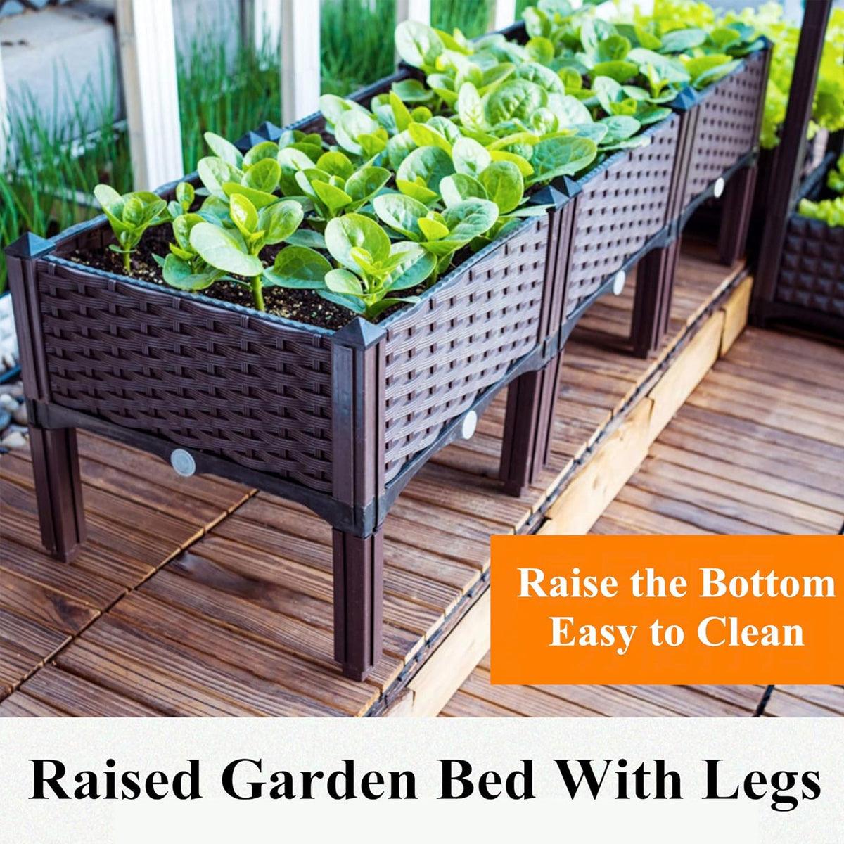 Outdoor Rectangular Balcony Vegetable Planter Box Garden Flower Planting V528-PLANTER-120-40-37CM-556359