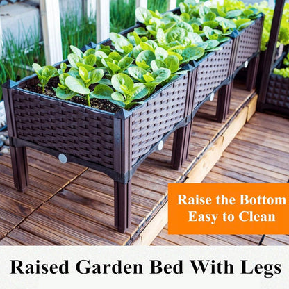 Outdoor Rectangular Balcony Vegetable Planter Box Garden Flower Planting V528-PLANTER-120-40-37CM-556359