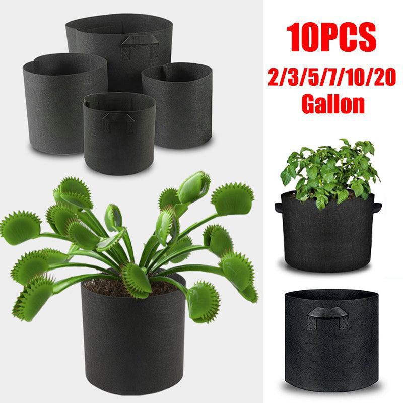 10 Pack Breathable Fabric Plant Grow Pots 2 to 20 Gallon Sizes - 10 Gallon-10PCS V528-PLANTINGBAG-40-30-10PCS-56147