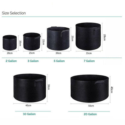 10 Pack Breathable Fabric Plant Grow Pots 2 to 20 Gallon Sizes - 10 Gallon-10PCS V528-PLANTINGBAG-40-30-10PCS-56147