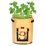 10 Gallon Potato Grow Planter Container Bag Pouch Root Plant Growing Pot Side Window - Black V528-PLANTINGBAG-BLACK-L-6452422