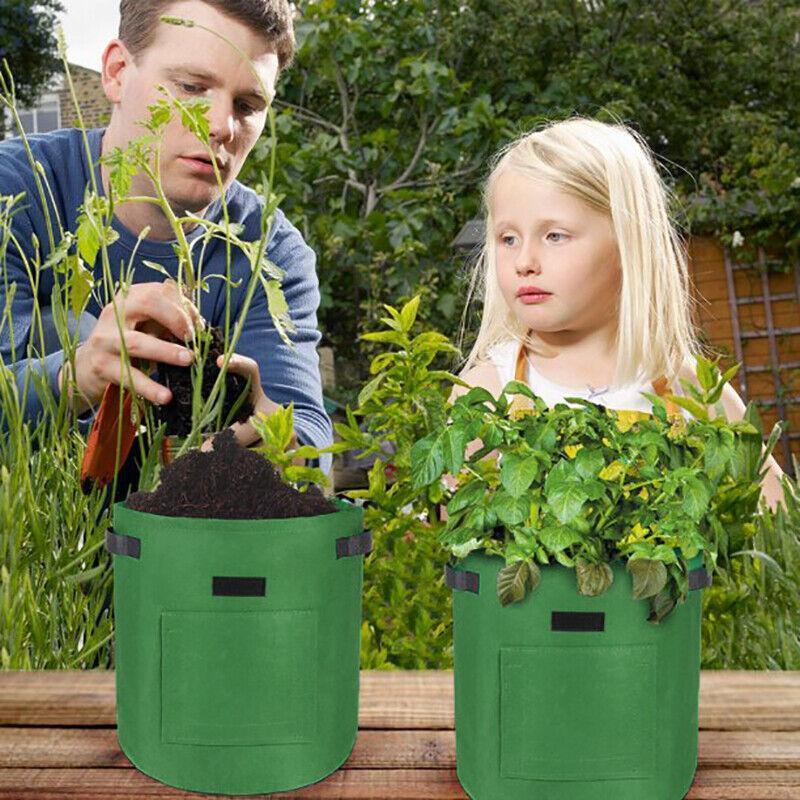 10 Gallon Potato Grow Planter Container Bag Pouch Root Plant Growing Pot Side Window - Brown V528-PLANTINGBAG-CAMEL-L-958711