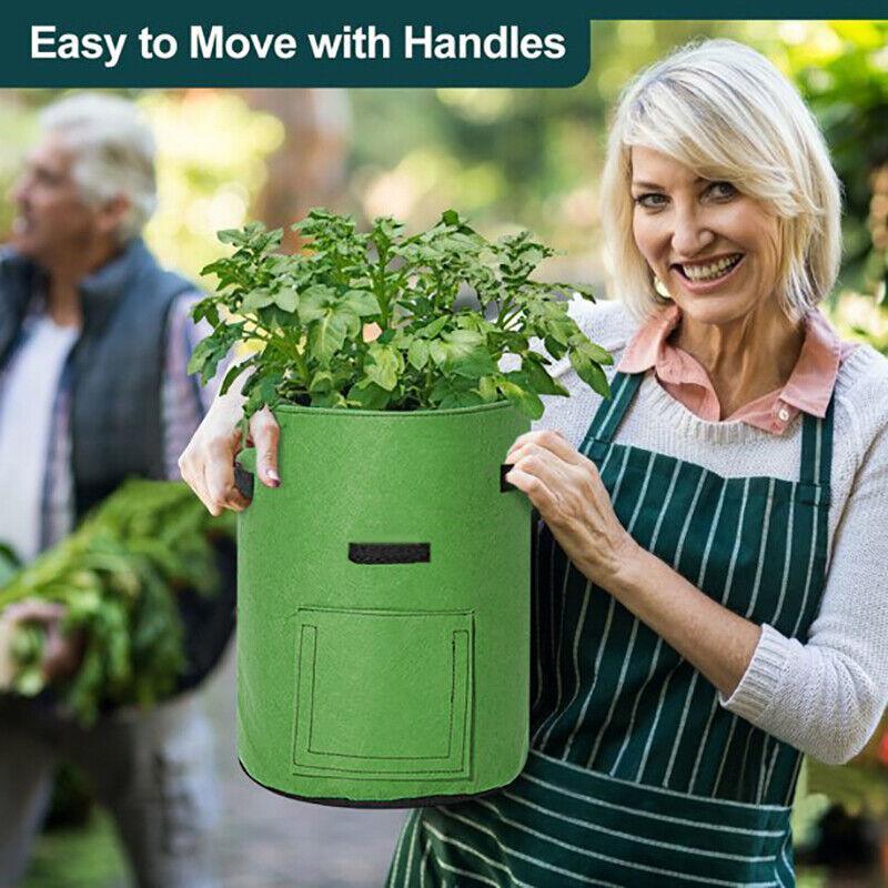 10 Gallon Potato Grow Planter Container Bag Pouch Root Plant Growing Pot Side Window - Brown V528-PLANTINGBAG-CAMEL-L-958711