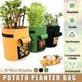 10 Gallon Potato Grow Planter Container Bag Pouch Root Plant Growing Pot Side Window - Green V528-PLANTINGBAG-GREEN-L-0555452