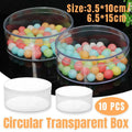 10pcs Clear Round Gift Boxes Plastic Candy Storage Containers for Party Favors - 15x6.5cm V528-PLASTIC-10PCS-150-65-404341