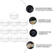 10pcs Clear Round Gift Boxes Plastic Candy Storage Containers for Party Favors - 15x6.5cm V528-PLASTIC-10PCS-150-65-404341