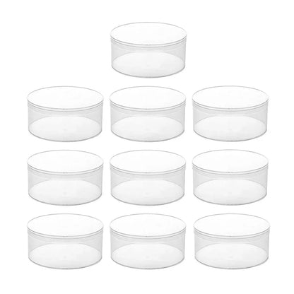 10pcs Clear Round Gift Boxes Plastic Candy Storage Containers for Party Favors - 15x6.5cm V528-PLASTIC-10PCS-150-65-404341