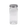20pcs Square Transparent Plastic Bottle with Aluminum Cap Sealed Jar for Food Storage - 550ml V528-PLASTIC-BOTTLE-20PCS-245929