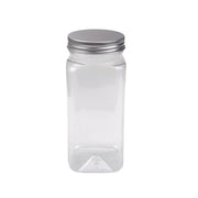 20pcs Square Transparent Plastic Bottle with Aluminum Cap Sealed Jar for Food Storage - 550ml V528-PLASTIC-BOTTLE-20PCS-245929