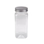 20pcs Square Transparent Plastic Bottle with Aluminum Cap Sealed Jar for Food Storage - 550ml V528-PLASTIC-BOTTLE-20PCS-245929