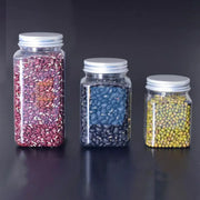 20pcs Square Transparent Plastic Bottle with Aluminum Cap Sealed Jar for Food Storage - 550ml V528-PLASTIC-BOTTLE-20PCS-245929