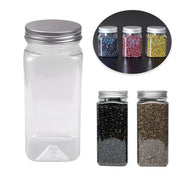 20pcs Square Transparent Plastic Bottle with Aluminum Cap Sealed Jar for Food Storage - 550ml V528-PLASTIC-BOTTLE-20PCS-245929