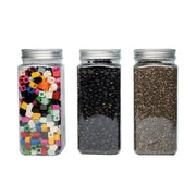 20pcs Square Transparent Plastic Bottle with Aluminum Cap Sealed Jar for Food Storage - 550ml V528-PLASTIC-BOTTLE-20PCS-245929