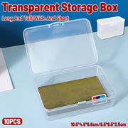 10PCS Card Storage Box Transparent Plastic Holder ID Business Card Organizer - Long And Tall V528-PLASTIC-BOX-LONG-10PCS-657482
