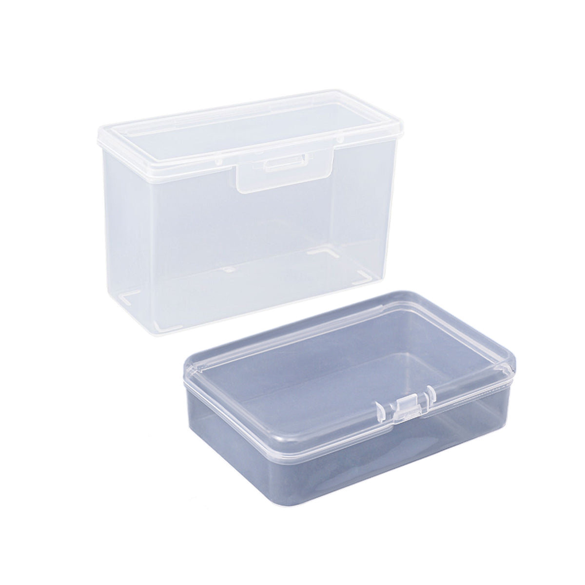 10PCS Card Storage Box Transparent Plastic Holder ID Business Card Organizer - Long And Tall V528-PLASTIC-BOX-LONG-10PCS-657482