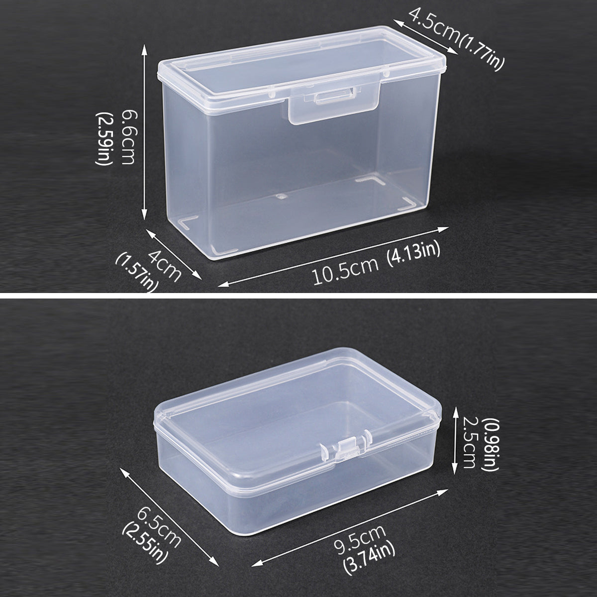 10PCS Card Storage Box Transparent Plastic Holder ID Business Card Organizer - Long And Tall V528-PLASTIC-BOX-LONG-10PCS-657482