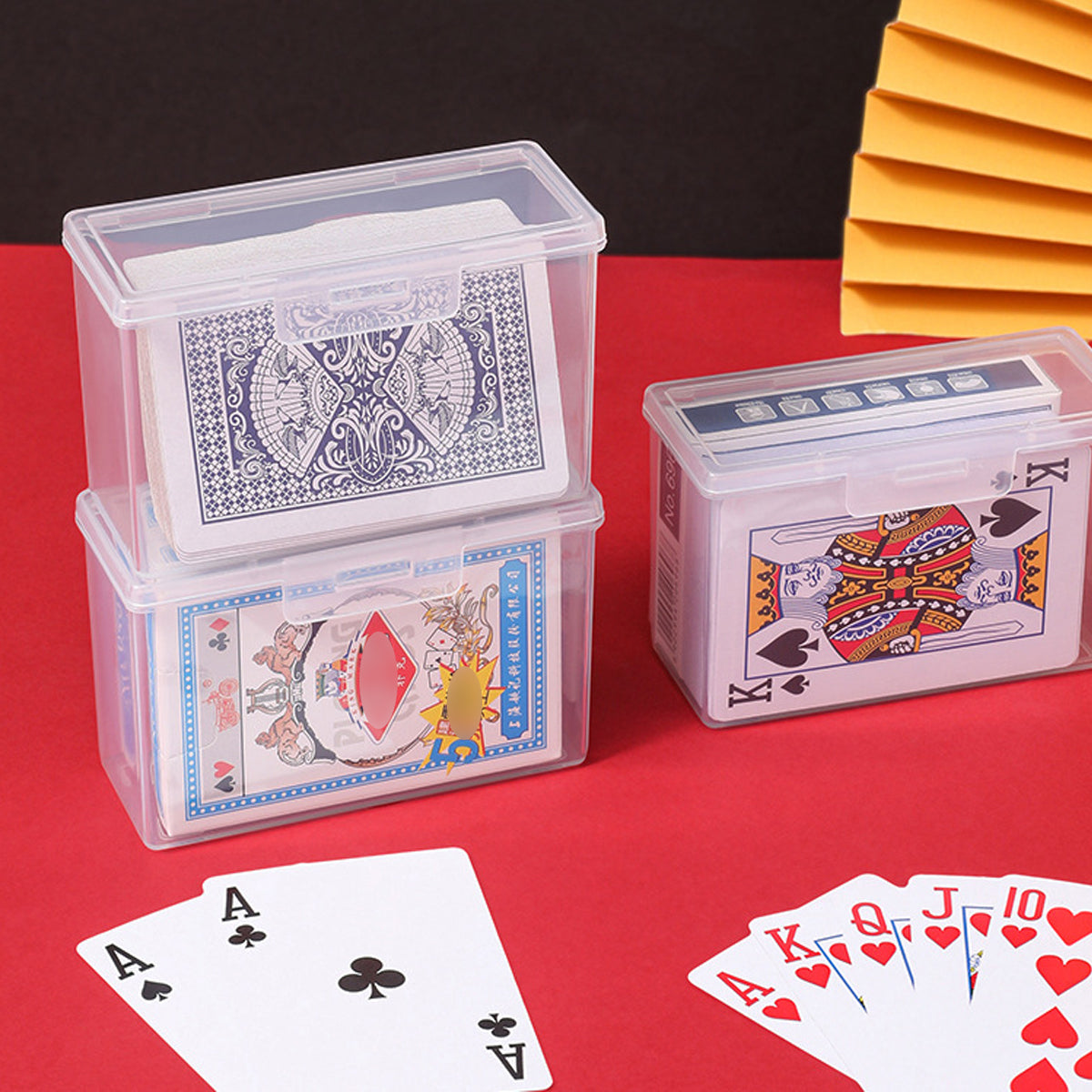 10PCS Card Storage Box Transparent Plastic Holder ID Business Card Organizer - Long And Tall V528-PLASTIC-BOX-LONG-10PCS-657482