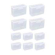 10PCS Card Storage Box Transparent Plastic Holder ID Business Card Organizer - Long And Tall V528-PLASTIC-BOX-LONG-10PCS-657482