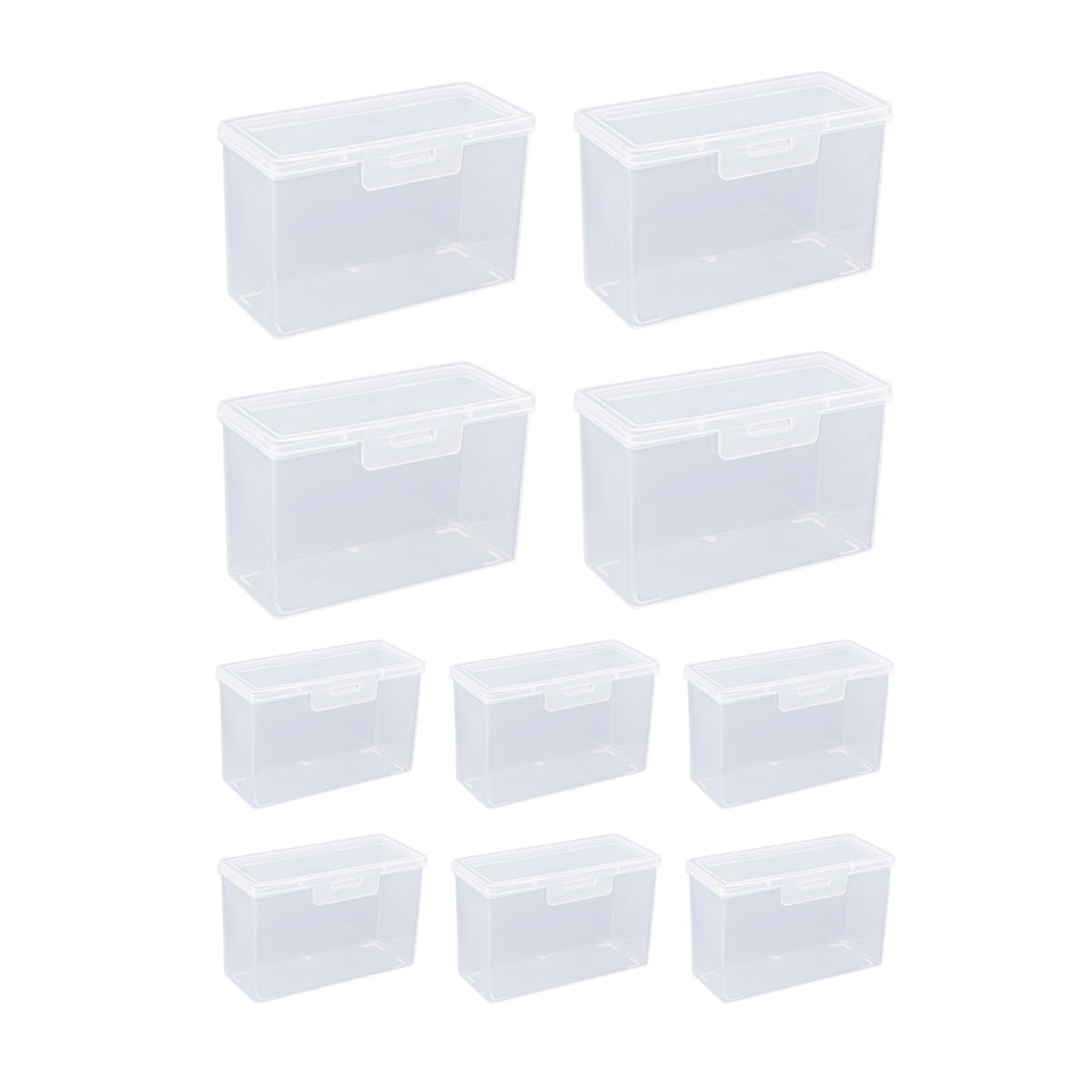 10PCS Card Storage Box Transparent Plastic Holder ID Business Card Organizer - Long And Tall V528-PLASTIC-BOX-LONG-10PCS-657482