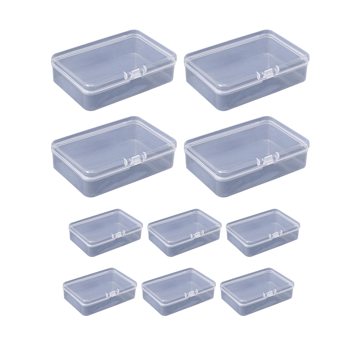 10PCS Card Storage Box Transparent Plastic Holder ID Business Card Organizer - Long And Tall V528-PLASTIC-BOX-LONG-10PCS-657482