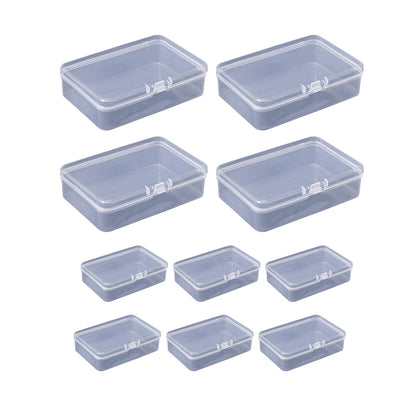 10PCS Card Storage Box Transparent Plastic Holder ID Business Card Organizer - Long And Tall V528-PLASTIC-BOX-LONG-10PCS-657482