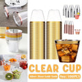 100pcs 9OZ Hot Gold Silver Plastic Wine Cup Western Food Cup Ice Cream - Gold V528-PLASTIC-CUP-100PCS-GOLD-158590