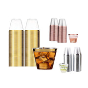 100pcs 9OZ Hot Gold Silver Plastic Wine Cup Western Food Cup Ice Cream - Silver V528-PLASTIC-CUP-100PCS-SILVER-548997